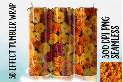 3D Marigolds Tumbler Wrap 1