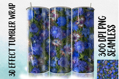 3D Cornflowers Tumbler Wrap 1