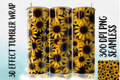 3D Black-eyed Susans Tumbler Wrap 1