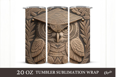 Graduation Tumbler Sublimation Wrap. Owl Sublimation PNG