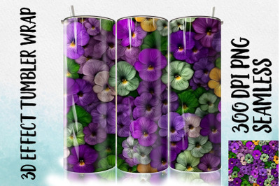 3D Violets Tumbler Wrap 2