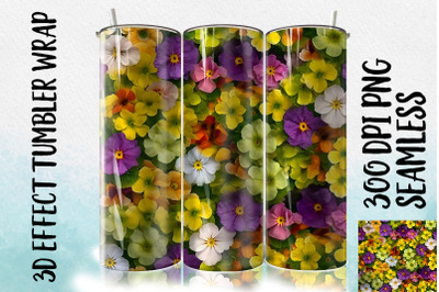 3D Primroses Tumbler Wrap 2