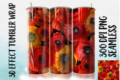 3D Poppies Tumbler Wrap 2