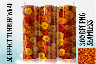 3D Marigolds Tumbler Wrap 2