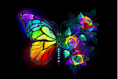 Rainbow flower butterfly