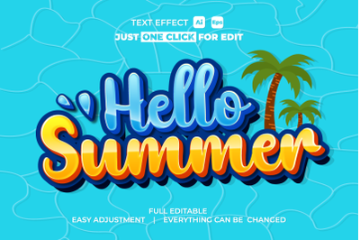Summer Event Vector Text Effect Editable