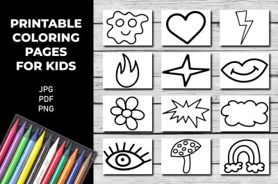12 Coloring Pages for Kids.