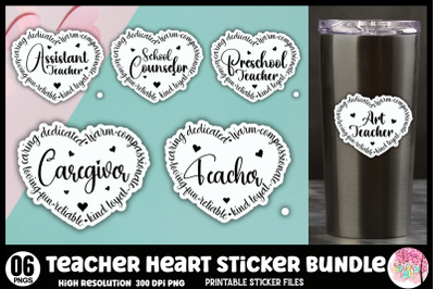 Teacher Heart Sticker Bundle