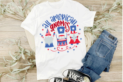 4th Of July Sublimation Design All American Gnomes