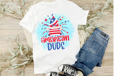 4th Of July Sublimation Design American Dude