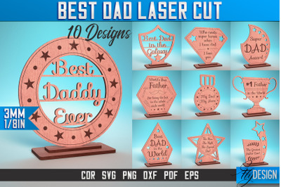 Best Dad Laser Cut SVG | Dad Award Laser Cut SVG Design | CNC Files