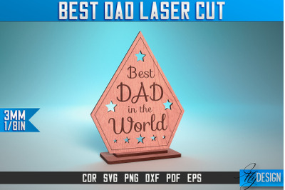 Best Dad Laser Cut SVG | Dad Award Laser Cut SVG Design | CNC Files