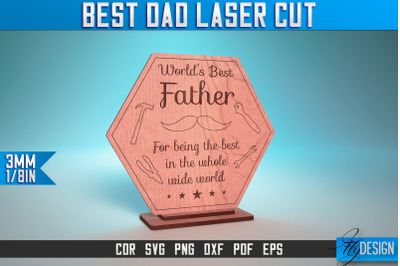 Best Dad Laser Cut SVG | Dad Award Laser Cut SVG Design | CNC Files