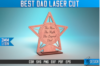 Best Dad Laser Cut SVG | Dad Award Laser Cut SVG Design | CNC Files