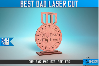 Best Dad Laser Cut SVG | Dad Award Laser Cut SVG Design | CNC Files