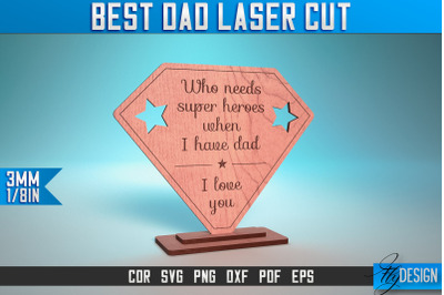 Best Dad Laser Cut SVG | Dad Award Laser Cut SVG Design | CNC Files