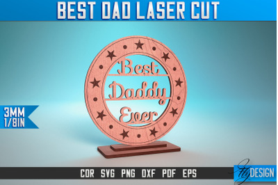 Best Dad Laser Cut SVG | Dad Award Laser Cut SVG Design | CNC Files