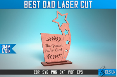 Best Dad Laser Cut SVG | Dad Award Laser Cut SVG Design | CNC Files