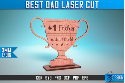 Best Dad Laser Cut SVG | Dad Award Laser Cut SVG Design | CNC Files