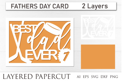 Fathers day layered card, Hochey dad svg
