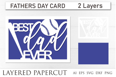Fathers day card svg  layered papercut