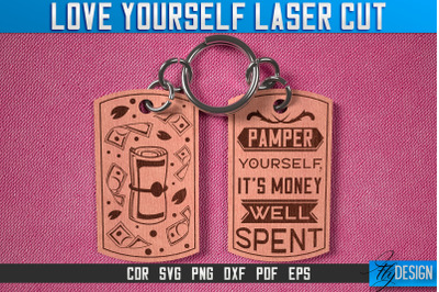 Love Yourself Keychain Laser Cut SVG | Keychain Laser Cut SVG Design |