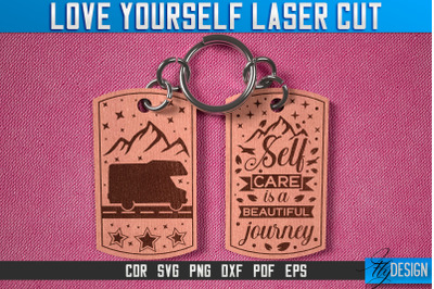 Love Yourself Keychain Laser Cut SVG | Keychain Laser Cut SVG Design |