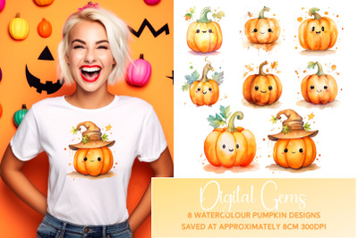 Watercolour Pumpkin Delights! PNG Files.