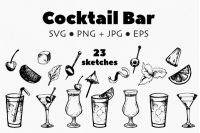 Vector Summer&nbsp;Cocktail Sketches