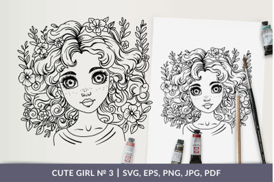 Cute Girl Coloring Pages &23;3