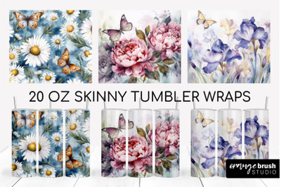 Floral Tumbler Wraps, Summer Tumbler Sublimation Designs
