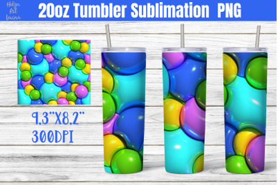 3D Puffy Bubbles Sublimation Tumbler | 20 OZ Skinny Tumbler
