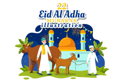 22 Happy Eid Al Adha Mubarak Illustration