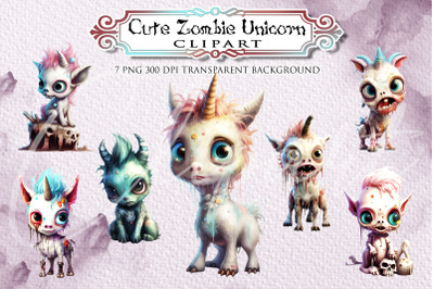 Cute baby zombie unicorn