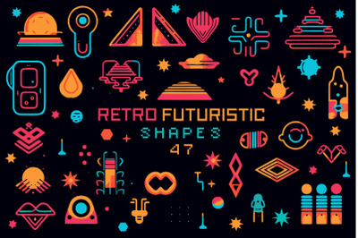 Retro Futuristic Elements Graphic
