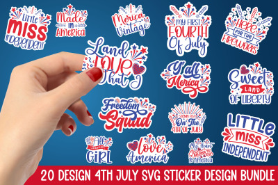 4th of July sticker Bundle&2C; SVG&2C; DXF&2C; PNG&2C; EPS