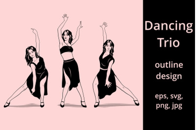 Dancing Girls Trio SVG