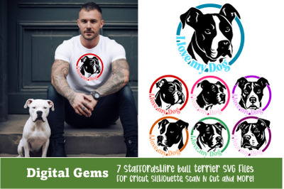 Dynamic Staffordshire Bull Terrier SVG Collection