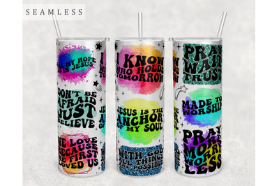 Christian Wavy Quotes Tumbler Wrap&2C; 20 Oz Skinny Tumbler Sublimation