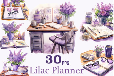 Planner Girl Clipart Bundle | Lilac Illustrations PNG