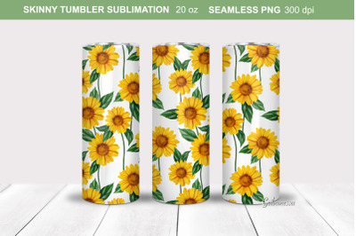Sunflowers seamless Tumbler Wrap | Tumbler Sublimation