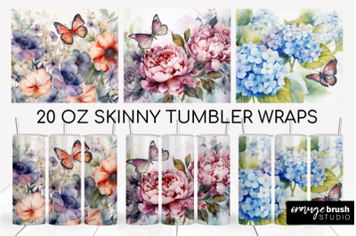 Watercolor Flowers Tumbler Sublimation, Summer Tumbler Wrap