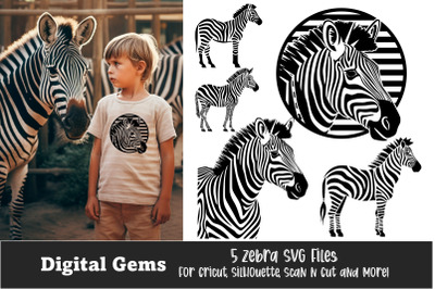 A Collection of 5 Zebra-Themed SVG Files