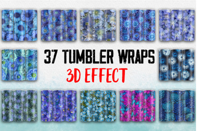3D Blue Tumbler Wrap Design