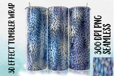 3D Blue Wisteria Tumbler Wrap