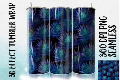 3D Blue Thistle Tumbler Wrap