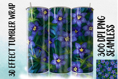 3D Blue Spiderwort Tumbler Wrap