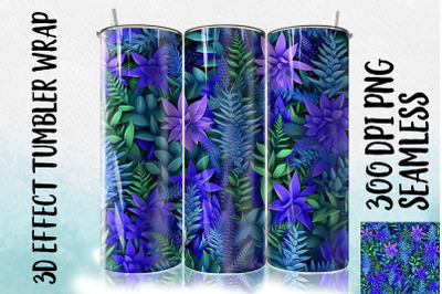 3D Blue Salvia Tumbler Wrap