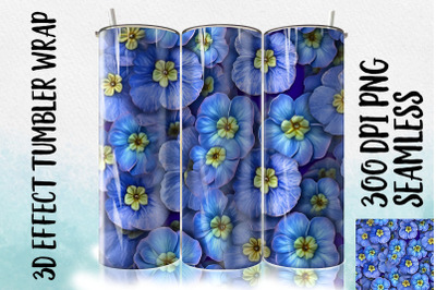 3D Blue Primrose Tumbler Wrap