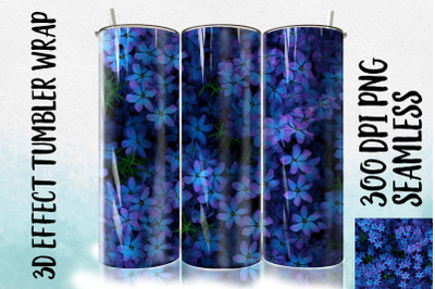 3D Blue Phlox Tumbler Wrap